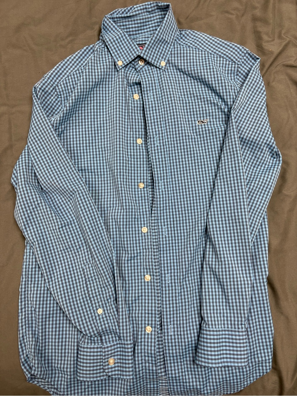 Vineyard Vines Indigo Gingham Long-Sleeve Button-Down Shirt - Picture 3 of 3